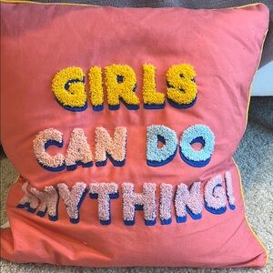 Colorful Embroidered Throw Pillow